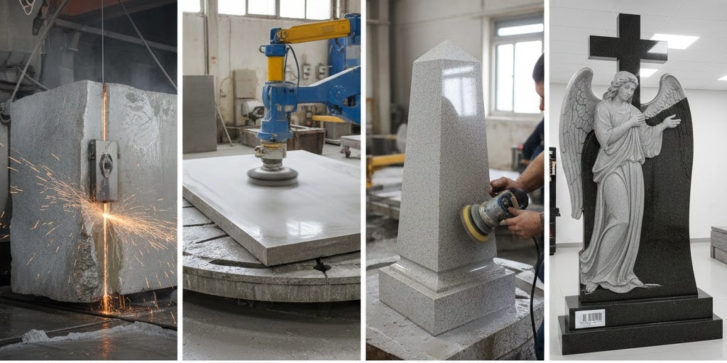 Памятник из зеленого гранита